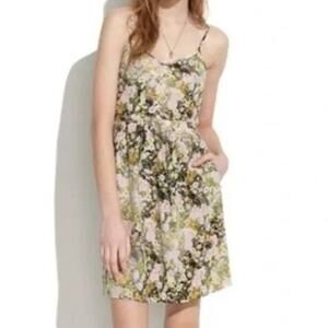 Madewell Women’s Sungarden Silk Floral Cami Pockets Lined Dress SZ 4